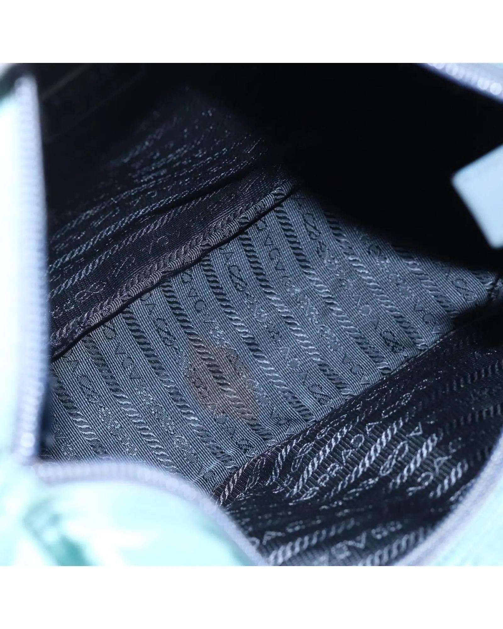 Turquoise Blue Nylon Tote Bag by Prada