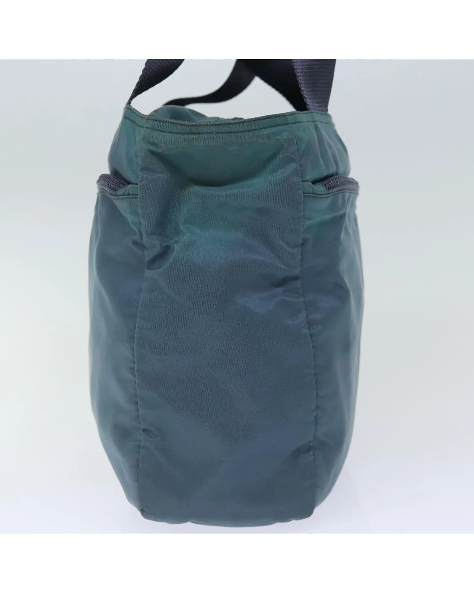 Turquoise Blue Nylon Tote Bag by Prada