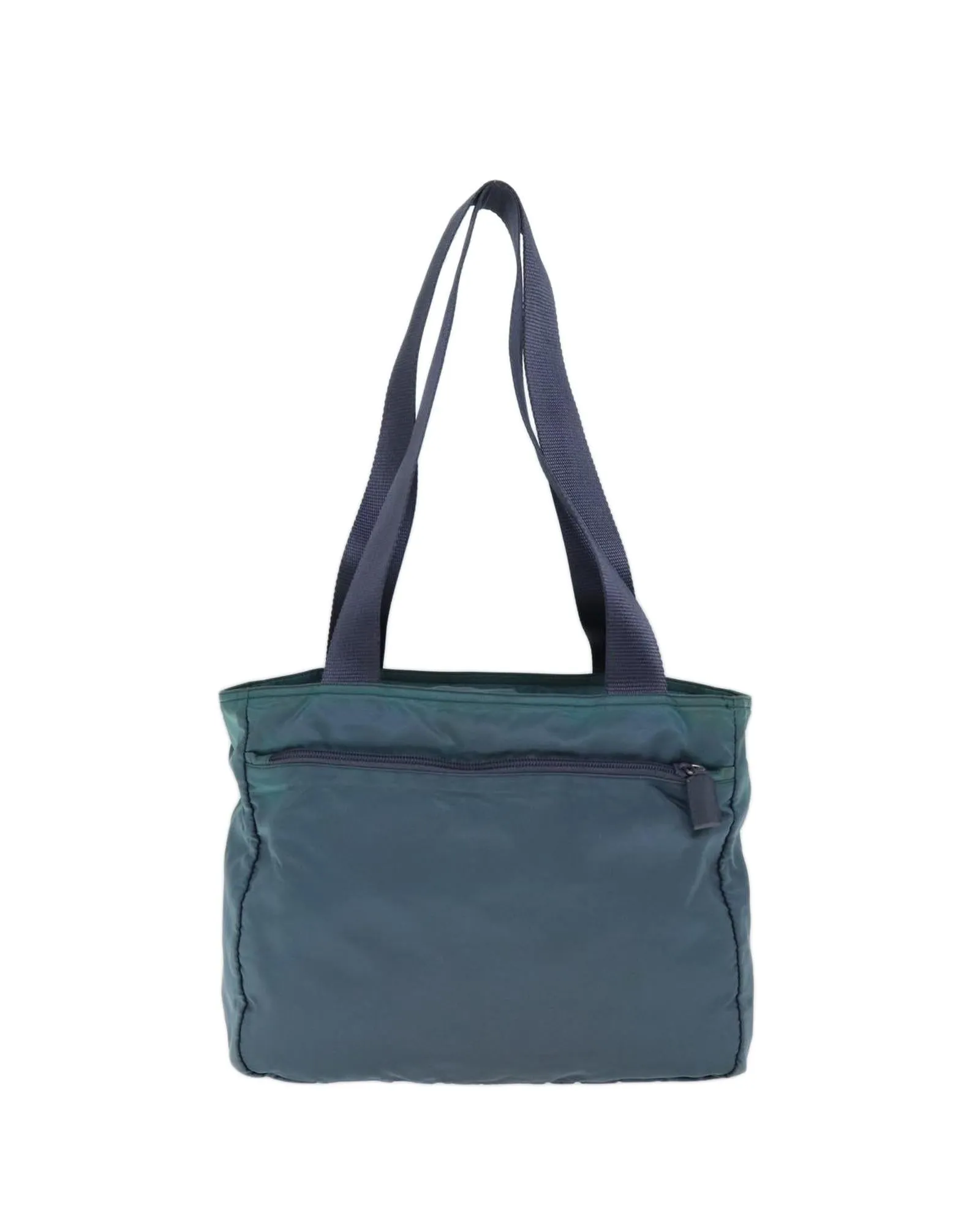 Turquoise Blue Nylon Tote Bag by Prada