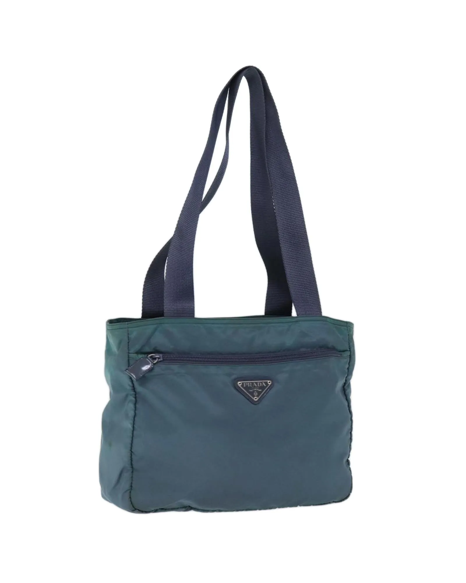 Turquoise Blue Nylon Tote Bag by Prada