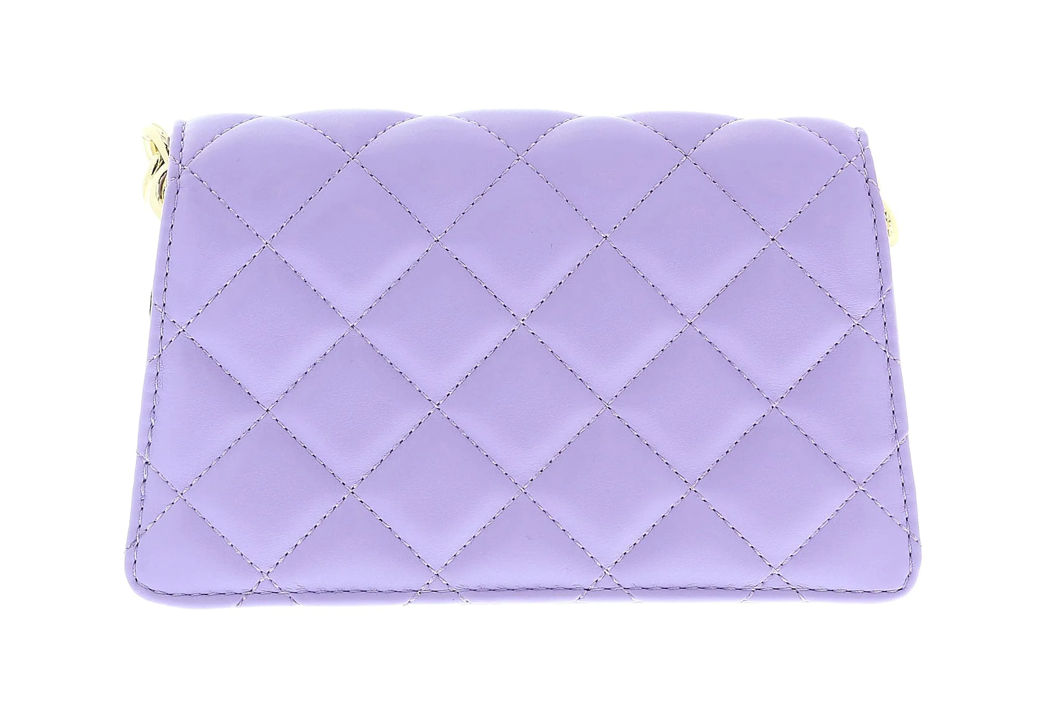 Versace Jeans Couture Lilac Charm Chain Strap Small Quilted Shoulder Bag