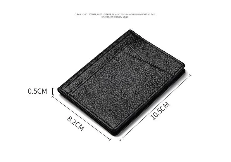 YUECIMIE Super Slim Soft Wallet Genuine Leather Mini Credit Card Holder Wallets Purse Thin Small Card Holders Men Wallet