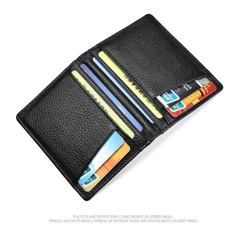 YUECIMIE Super Slim Soft Wallet Genuine Leather Mini Credit Card Holder Wallets Purse Thin Small Card Holders Men Wallet