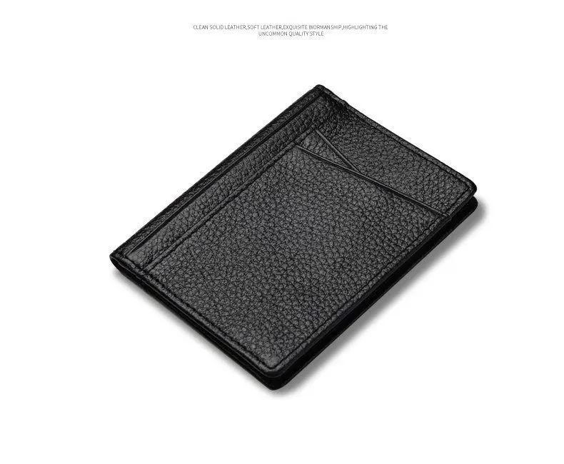 YUECIMIE Super Slim Soft Wallet Genuine Leather Mini Credit Card Holder Wallets Purse Thin Small Card Holders Men Wallet