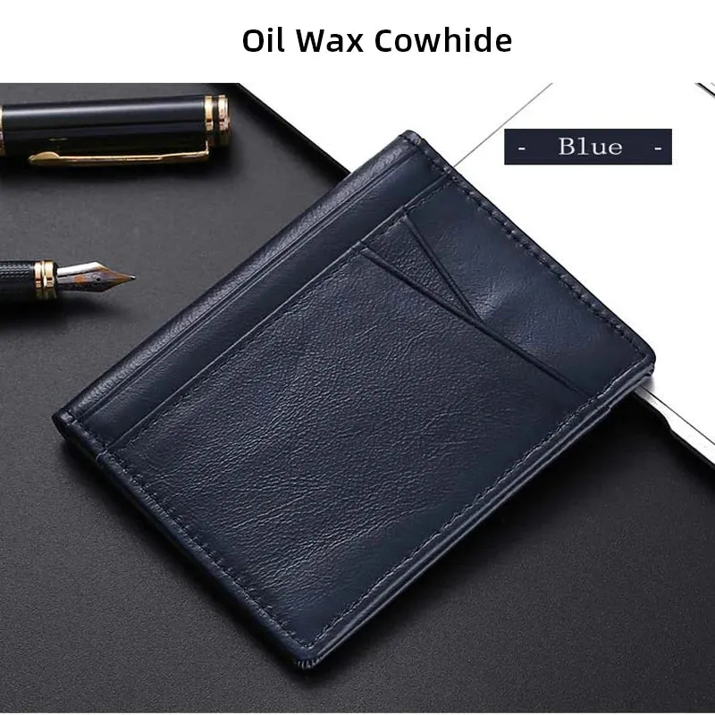 YUECIMIE Super Slim Soft Wallet Genuine Leather Mini Credit Card Holder Wallets Purse Thin Small Card Holders Men Wallet